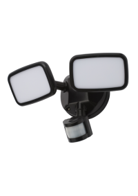 Lynn 2x10w LED Fl w180deg Adj PIR IP65 3k Blk - Image 2
