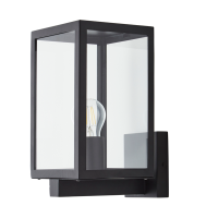 Hestia E27 Glass Panel Box Lantern Black - Image 2