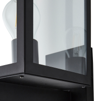 Hestia E27 Glass Panel Box Lantern Black - Image 3