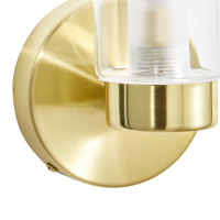 Sparti 1lt Wall Light IP44 SBrass/Clear - Image 2