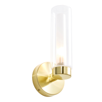 Sparti 1lt Wall Light IP44 SBrass/Clear - Image 3
