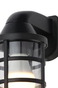 Jura 1 x E27 ABS+PC Wall Light Black IP44 Black - Image 4