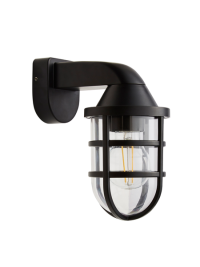 Jura 1 x E27 ABS+PC Wall Light Black IP44 Black - Image 6