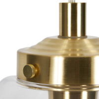 Rhys Glass Tulip Bathroom Pendant Satin Brass/Clear - Image 3