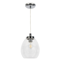 Bryn Glass Tulip Bathroom Pendant Chrome/Clear - Image 2