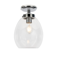 Bryn Glass Tulip Bathroom Pendant Chrome/Clear - Image 4