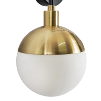 Lille 2Lt Bathroom Wall light IP44 Blk/SBrs/Opl - Image 3