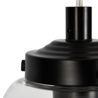 Dylan Glass Tulip Bathroom Pendant Satin Black/Clr - Image 3