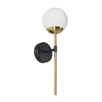 Arles 1LT G9 Bathroom Wall Light IP44 Blk/SBrs/Opl - Image 2