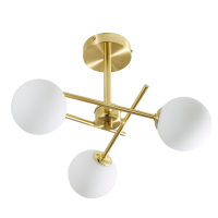 Lindos 3lt Cross Arm Semi-Flush SBrass/Opal - Image 2