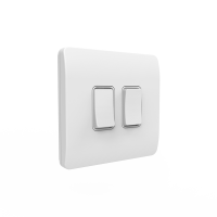 2 Gang Kinetic Switch Frame For Slim Grid White - Image 2