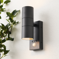 Leto IP65 2lt GU10 Wall Light w OR PIR Anth - Image 2