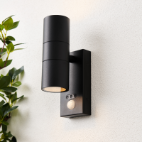 Leto IP65 2lt GU10 Wall Light w OR PIR Black - Image 2