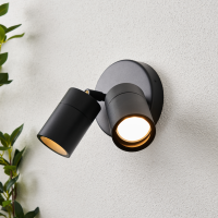 Leto IP65 Twin GU10 Adj Wall Light Blk - Image 2
