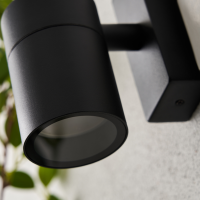 Leto IP65 Fixed Up or Down GU10 Wall Light Black - Image 3
