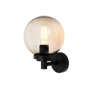 Gaki 1 x E27 Globe WL IP44 Black/Smoke
