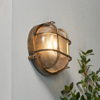 Gali 1 x E27 Caged Round Bulkhead IP44 Gold - Image 2