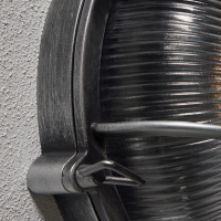 Gali 1 x E27 Caged Round Bulkhead IP44 Silver - Image 3