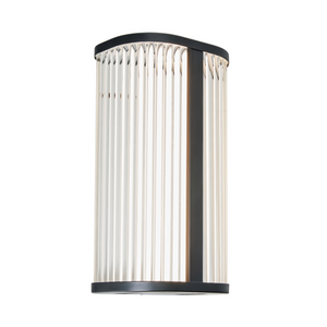 Nayru 8w LED Wall Light CCT 3/4k IP44 Black/Opal
