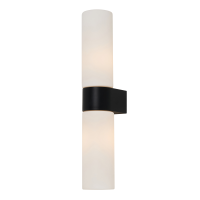 Cuco 6w LED Wall Light IP44 Blk/Opal